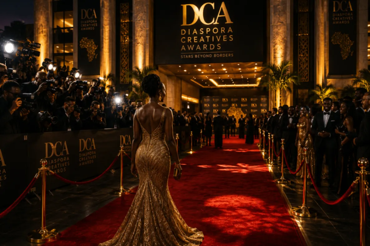 DCA red carpet arrival with photographers and guests outside the ceremony